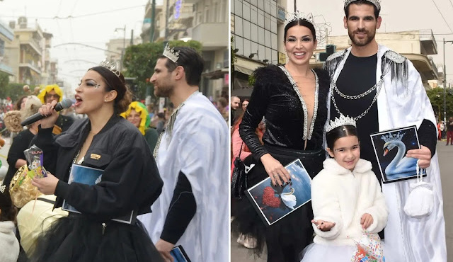 chatzidoy-amp-038-payloy-paroysiasan-to-karnavali-toy-moschatoy-tayroy-mazi-me-tin-kori-toys-fotografies-456293